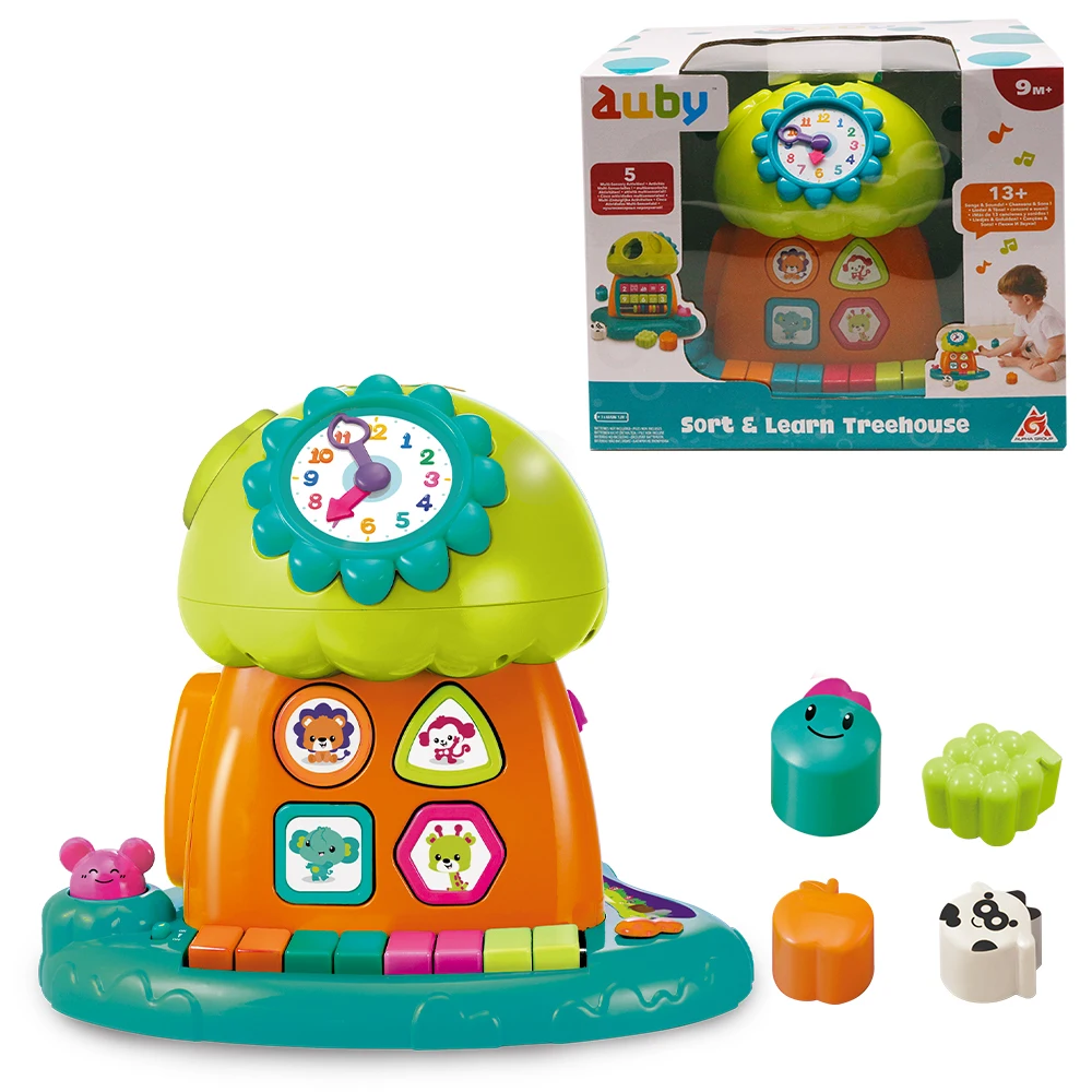 Auby Sort & Learn Treehouse with Music Light  Intelligence Auditive Vision Mathematics Develop Educational Toy For Infant 9m+