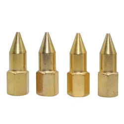 Cobre-Plated Graxa Gun Bico Ponta, Universal Bico de Aço, cabeça chata, óleo pneumático, 5 pcs