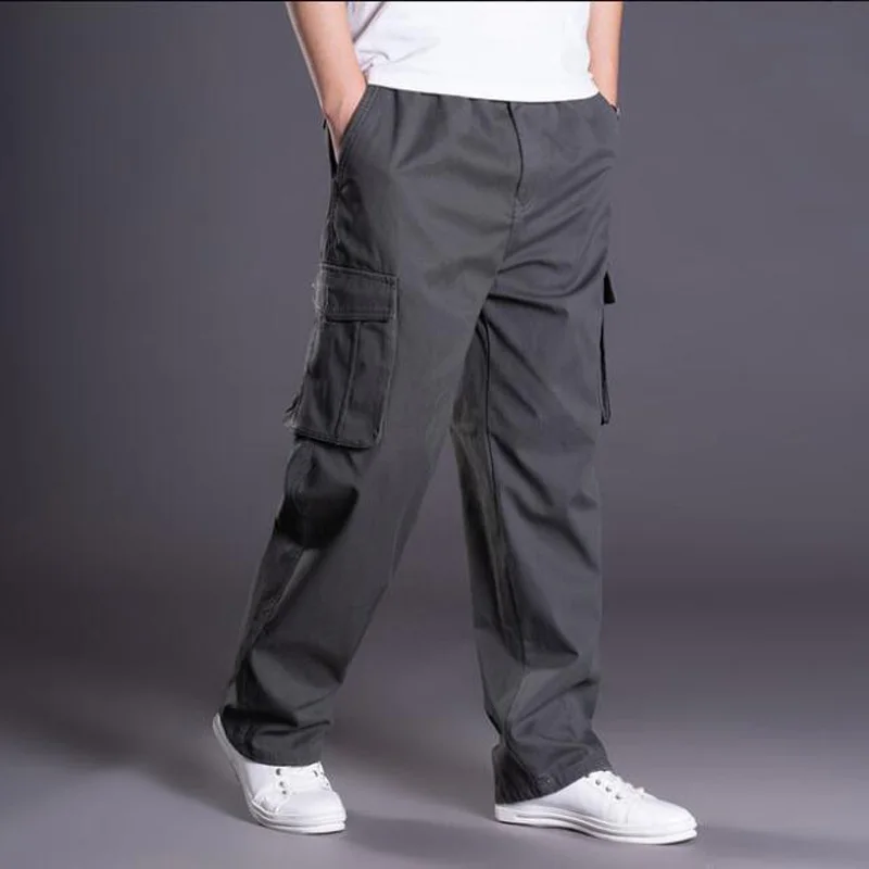 Pantalon Cargo Homme En Coton - Coupe Baggy, Léger, Poches Pratiques - Idéal Rando, Travail, Détente