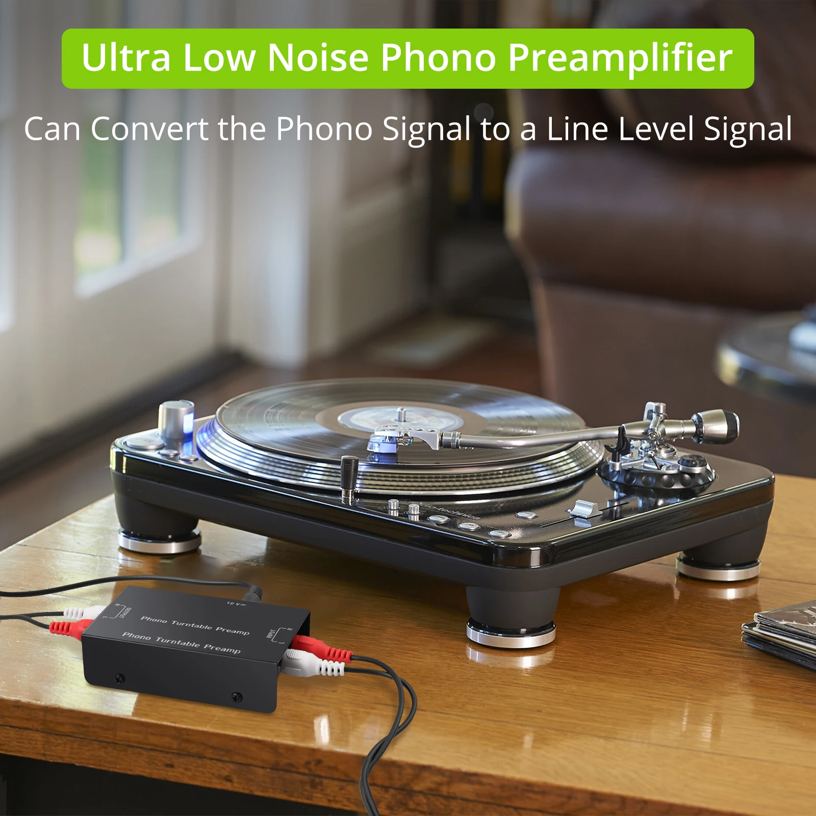 Prozor ultra-compacto phono plataforma giratória preamp com saída de entrada rca & baixo nível de ruído operar pp900 phono adaptador de conversor de pré-amplificador