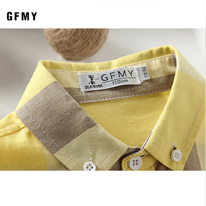 GFMY 2020 yaz 100% pamuk tam kollu moda çocuk ekose gömlek 3T-14T rahat büyük çocuk kıyafetleri bir ceket olabilir