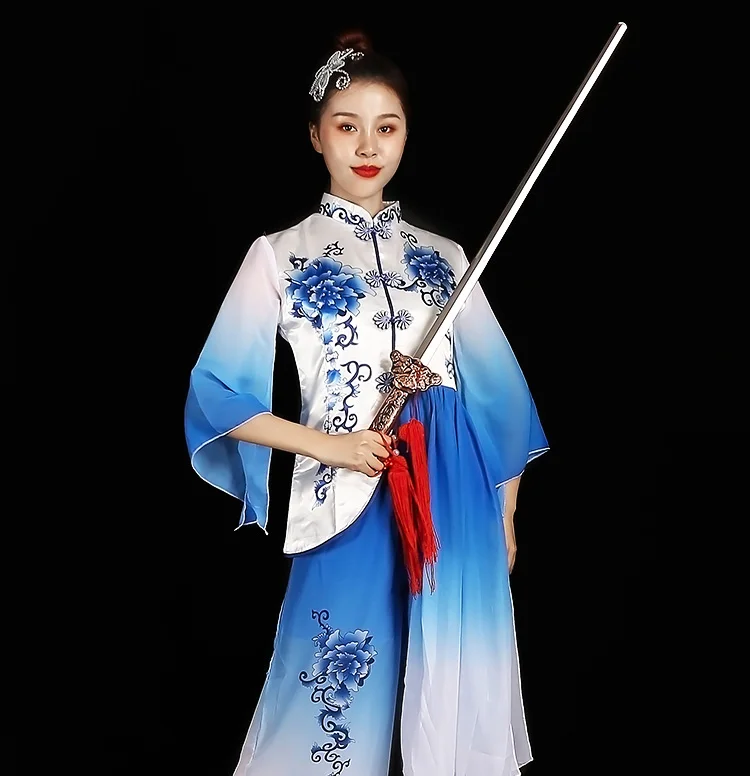 Shaolin Wushu Sword Martial Arts Kung Fu Tai Chi Extend Perform Scalable Sword Magic Blade Fitness Iron Handle Iron Sword Cane