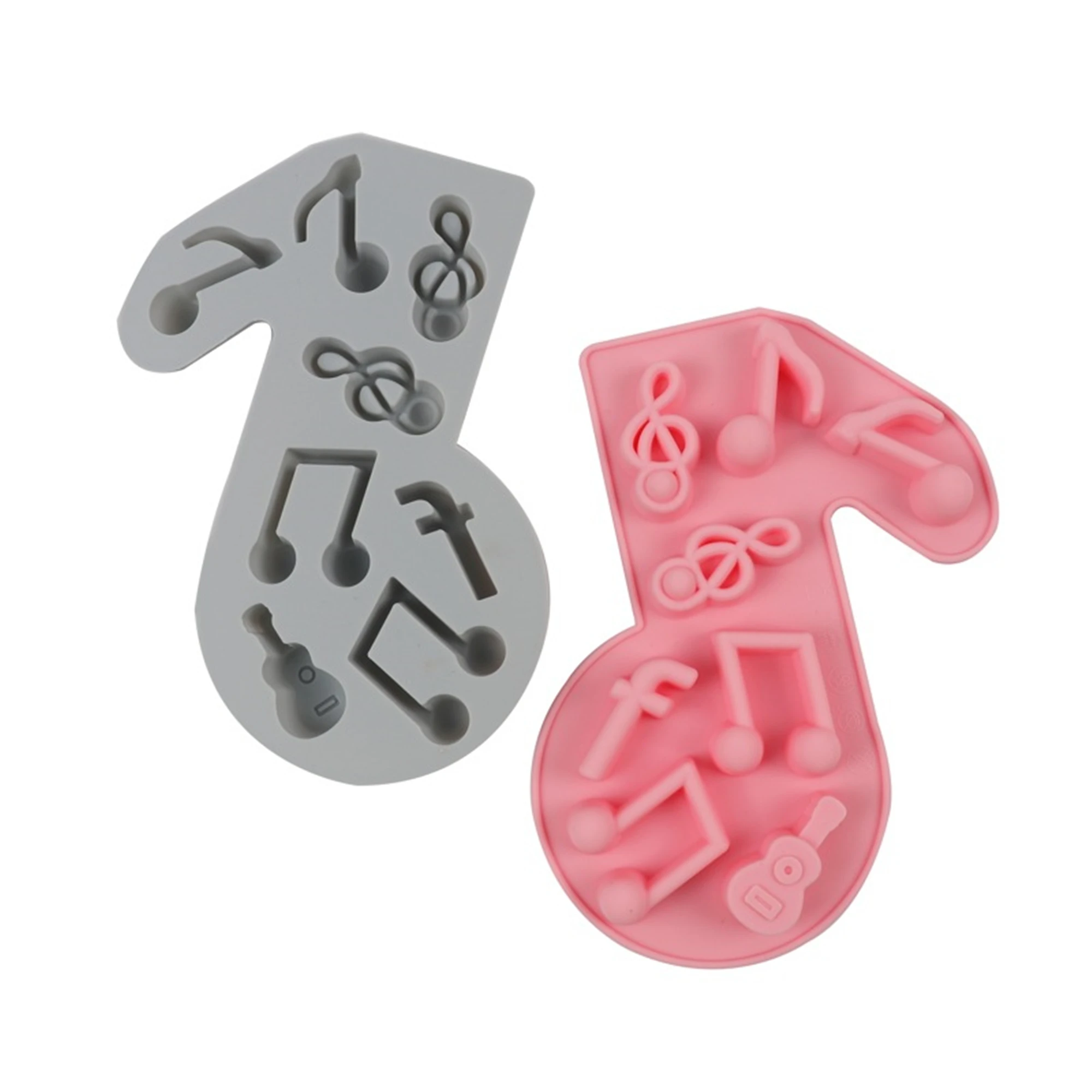 Musical Note Ice Cubes Mold Candy Jelly Ice Tray Mold Guitar Ice Lattice Mold Silicone Fondant Cake Molds For Baking FM2065