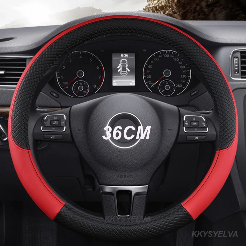 Car Steering Wheel Cover D/O Shape 36cm PU Leather for Honda Civic Ciimo Jade SUZUKI Alto LINGYANG NISSAN Juke Toyota Aqua Prius