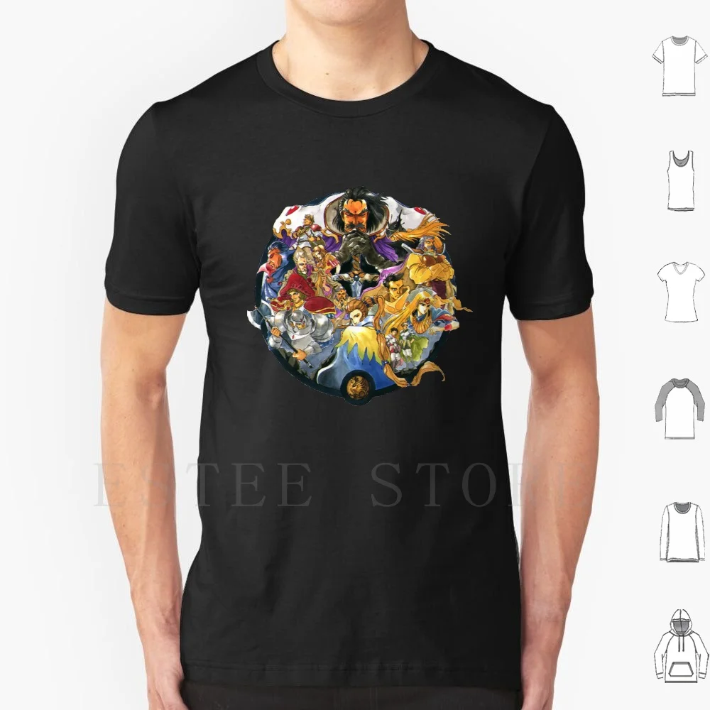 Suikoden Scarlet Moon Empire Cover Design ( No Text ) T Shirt Men Cotton 6xl Suikoden Rpg Jrpg Role Playing Game Konami