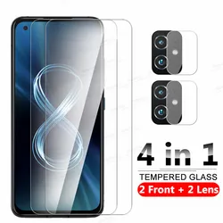 4in1 Camera Tempered Glass For Asus Zenfone 8  Glass Screen Protector For Zenfone8 ZS673KS Zen Fone 8 Flip 8Flip Protective Film