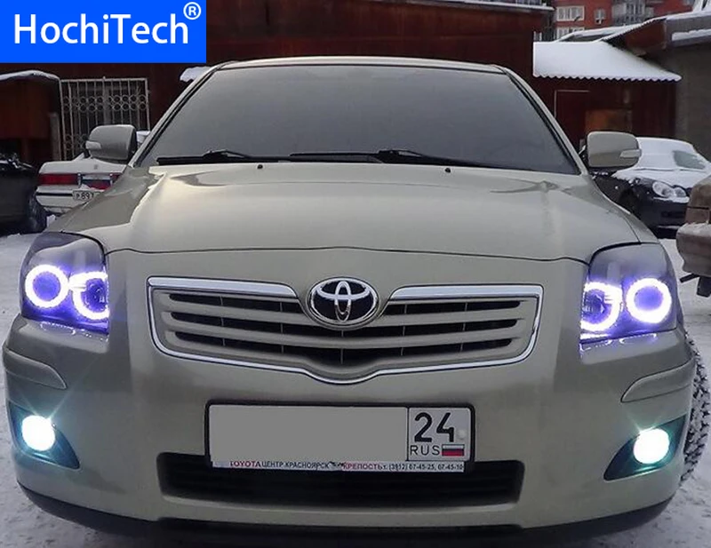 For Toyota Avensis T250 2003 2004 2005 2006 2007 2008 2009 RGB LED headlight rings  angel demon eyes with remote controller