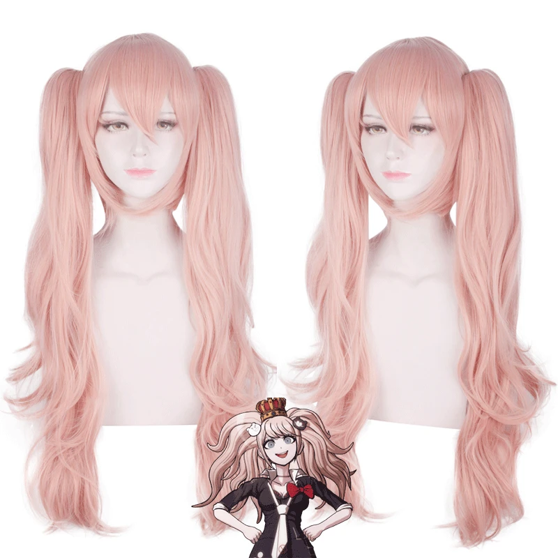 Miu Iruma Cute Pink Color Wig Danganronpa: Trigger Happy Havoc Cosplay Long Wig Hair Synthetic Cosplay Wig 100cm