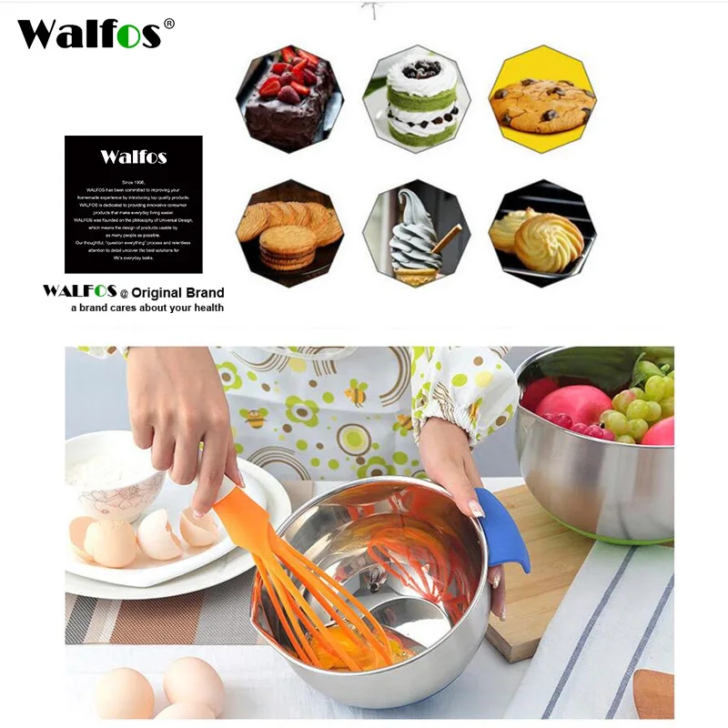 WALFOS Rotatable Mixer 2in1 Rotatable Egg Beaters Food-Grade Whisk Cook Tools Kitchen Blender Detachable Washable Egg Mixer