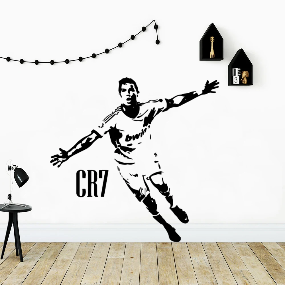 

Fashion Stickers Football Player Wall Sticker For Kids Room Decor Wallpaper Soccer CR7 Vinyl Wall Decals