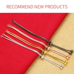 2Pcs 1.32x240mm Brass simple adjustable bracelet chain for handmade jewelry making diy bracelet chains accessories model:VL28