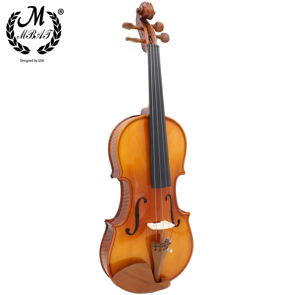 M MBAT Bright Spruce Violin 4/4 3/4 1/4 1/2 Natural Acoustic Fiddle Stringed Instrument With Bow PC Case Music Accessories Set