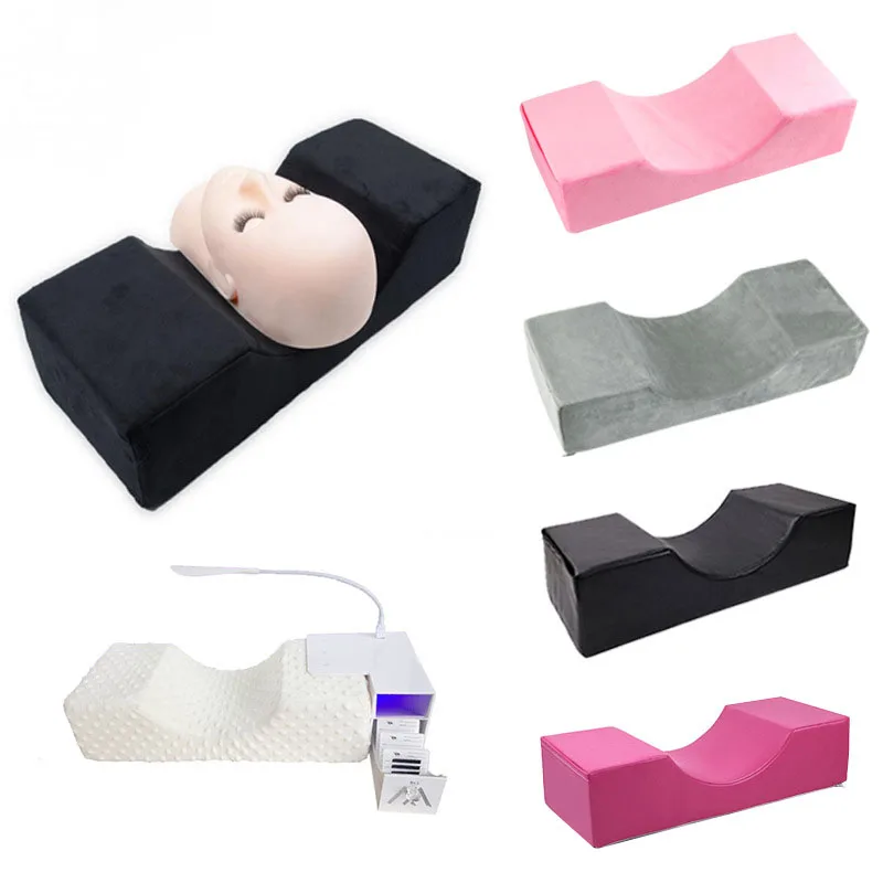 Grafted False Eyelashes Pillow Support Neck Head Eyelash Extension Soft Foam Cushion with Pocket Professional Makeup Tools