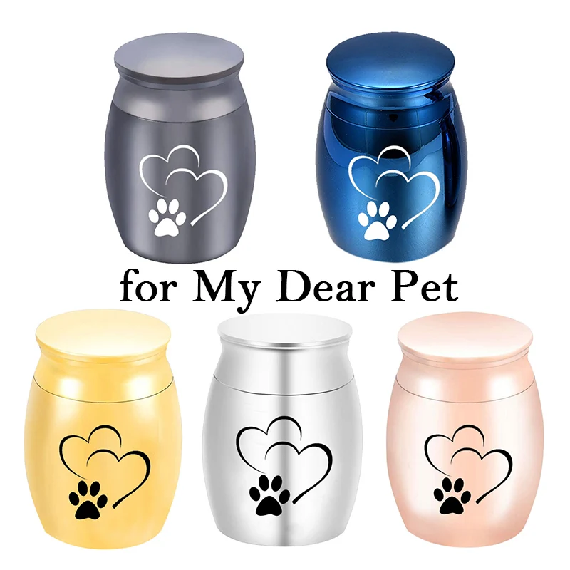 

Non-rusting alloy Pet Caskets Urns Pet Paw Memorial Urn Cremation Small Ashes Holder -Home and office decoration or travel carry