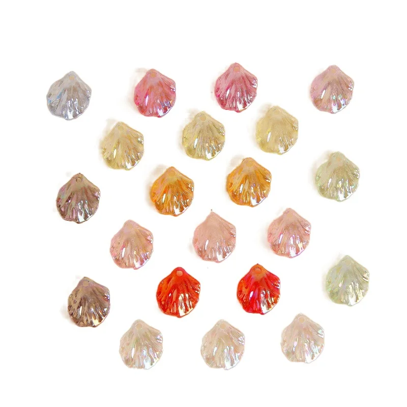 15 * 17mm magic luster pearlescent shell shape pendant DIY handmade jewelry earrings hair accessories material 20pcs