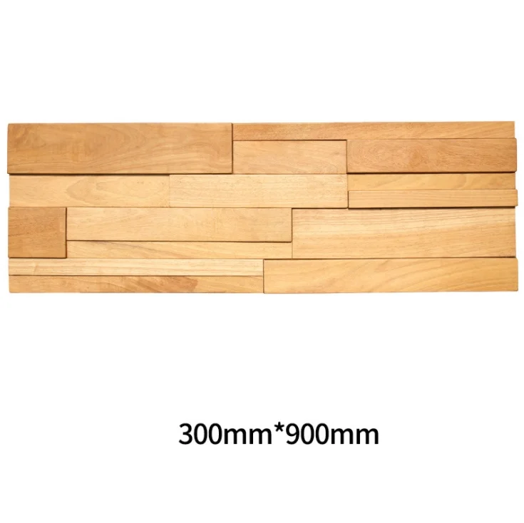 4 PCS Brick Interlocking Wooden Wall Backsplash 3D Pattern Panel Solid Wood Mosaic Tiles DQ029