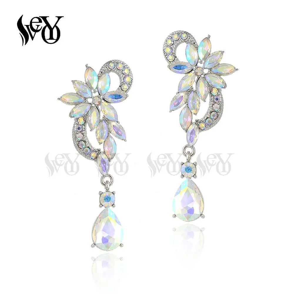 VEYO Elegant Symmetrical Butterfly Crystal Earrings Trendy bridal Earrings For Women Gift