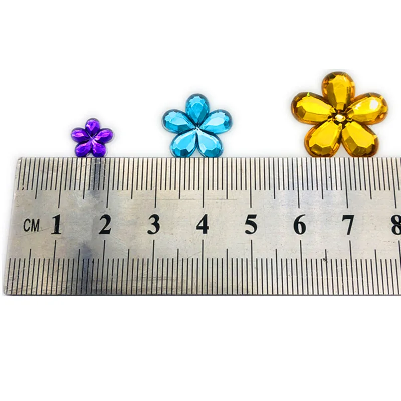 50-200pcs/Lot More Size Snowflake FlatBack Flower Acrylic Rhinestone For DIY Handmade Scrapbook Crafts Clothing Accessories