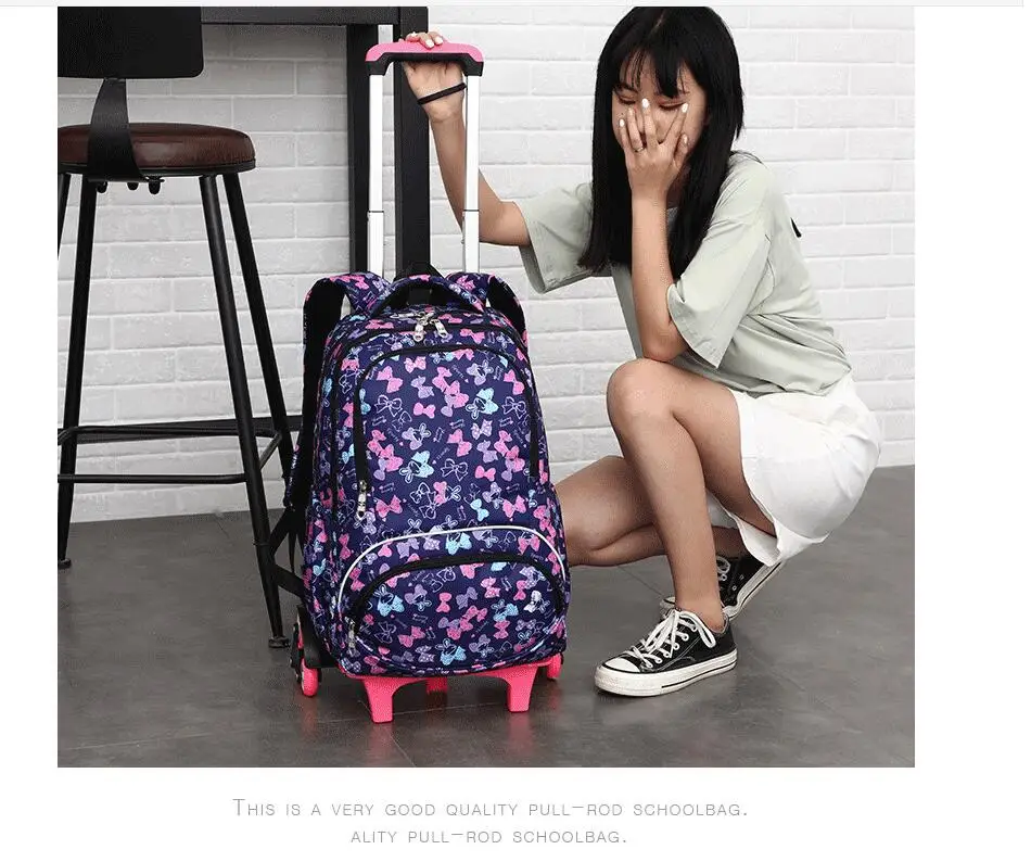 School Rolling backpack for girls Wheeled Backpack for school Children school trolley Bag kids travel trolley backpack on wheels