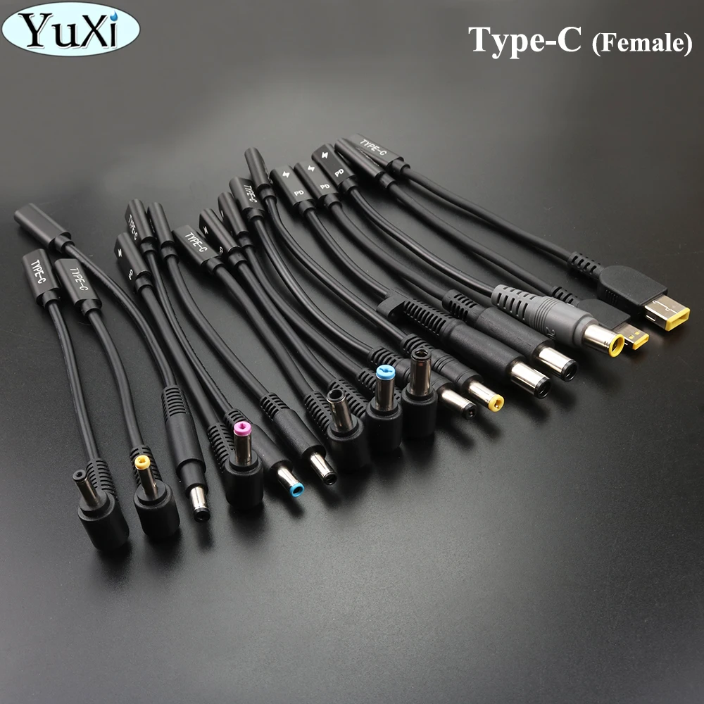 

YuXi USB 3.1 Type C USB C Laptop Charger Power Adapter Converter USB Type C Female to 7.9*5.0 4.0*1.35 5.5*2.5 mm Dc Plug Jack