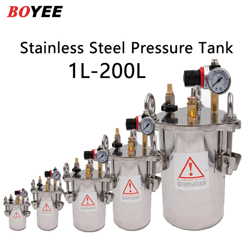 Distribuição Balde Líquido Cola de Distribuição Tanque de Pressão 1l 2l 5l 10l 20l 30l 40l 50l 60l 80l 100l Aço Inoxidável Boyee304