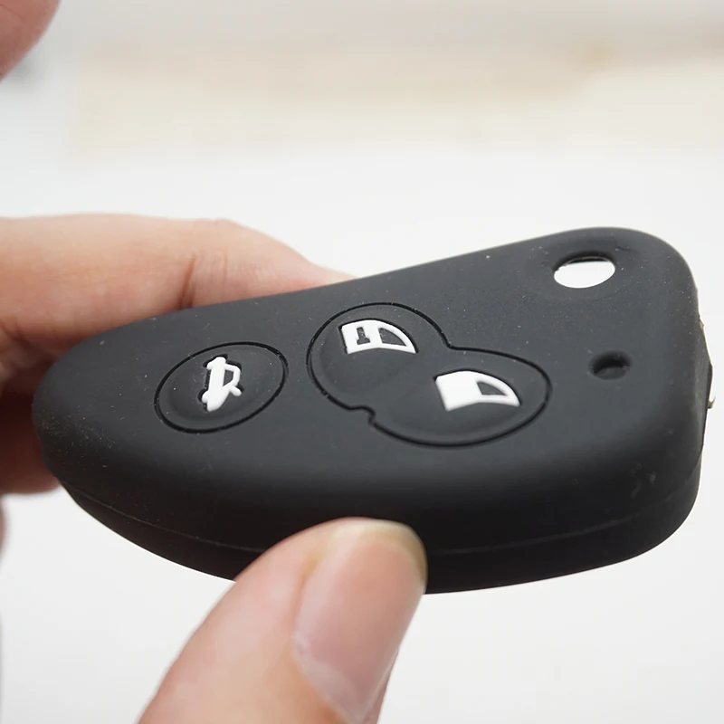 Cocolockey Case FLip Fob Silicone 3 Buttons Remote Case Car Accessories for Alfa Romeo Key Cover 147 156 166 GT Rubber Shell