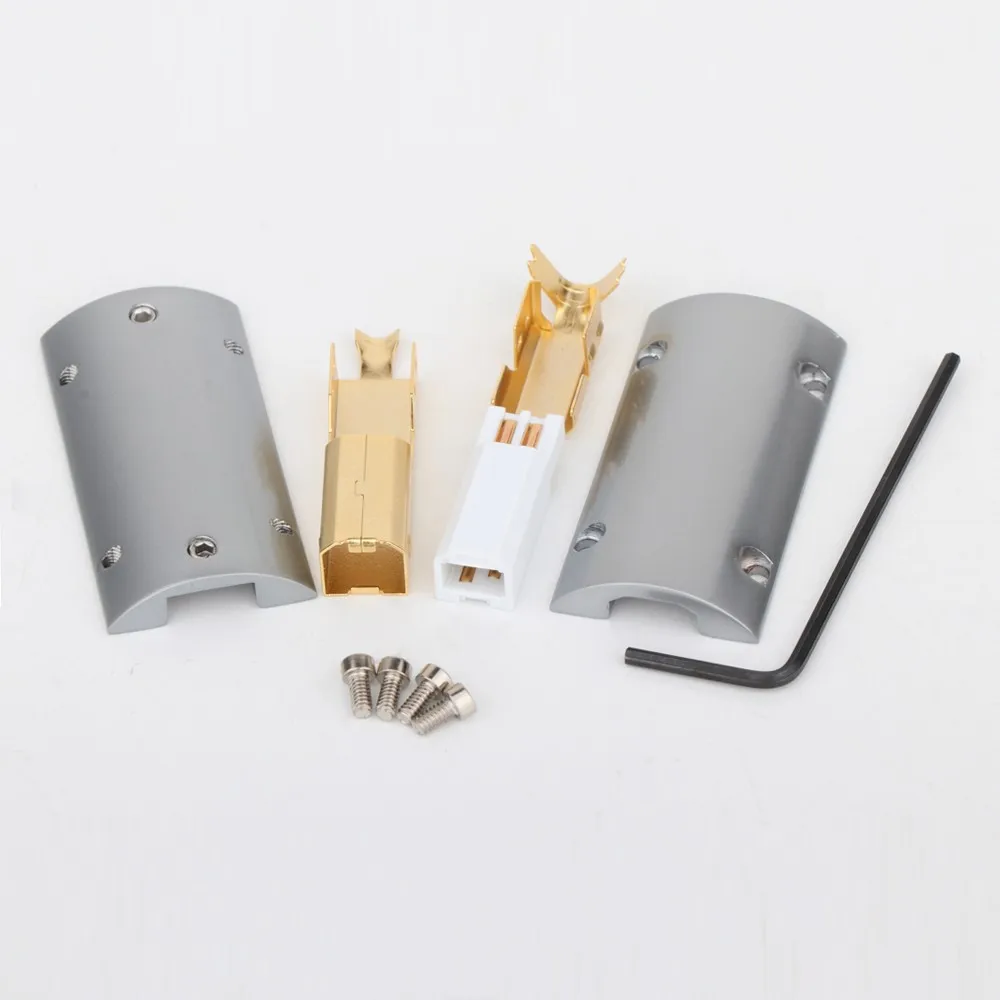 New A50G/B50G I-END 24K Gold Plated USB2.0 Plug USB A, USB B  Cover Audio USB shell Connector DIY Hi Fi USB Cable