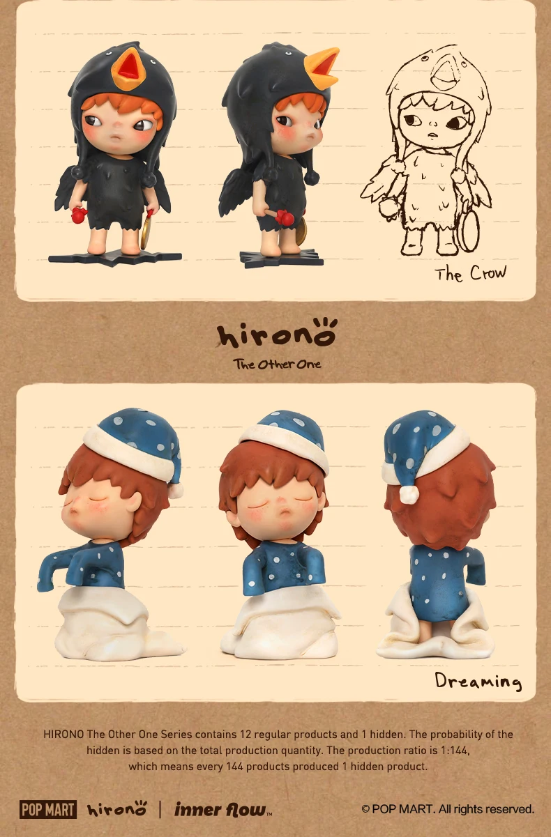 POP MART HIRONO Action Figures para crianças, The Other One Series