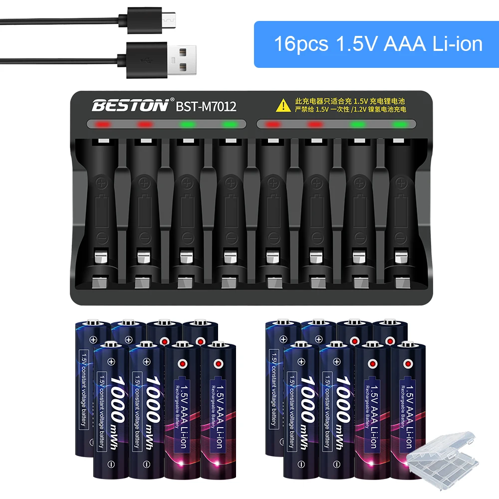 Batteria ricaricabile agli ioni di litio da 1000 mWh 1.5V AAA per Mouse elettrico con telecomando
