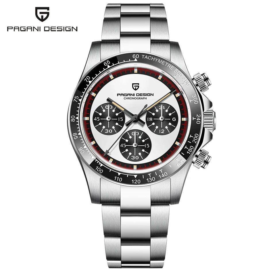 PAGANI DESIGN 2024 New Casual Quartz Watches VK63 Movement Stainless Steel Sapphire Glass Mirror Water Resistant Chronograph Men