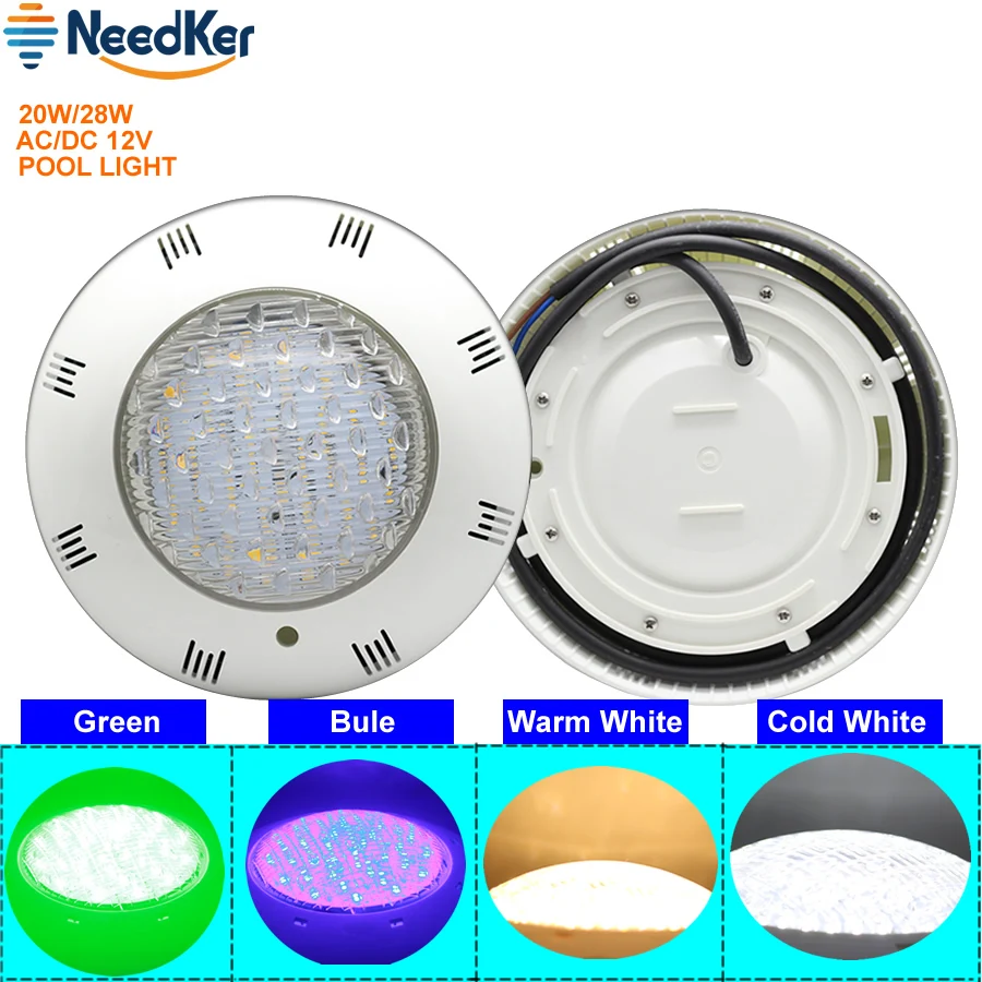 20W 28W Led Piscina Light Ip68 wodoodporne oświetlenie do basenu 12V podwodna lampka nocna na zewnątrz ciepły biały zimny biały zielony niebieski