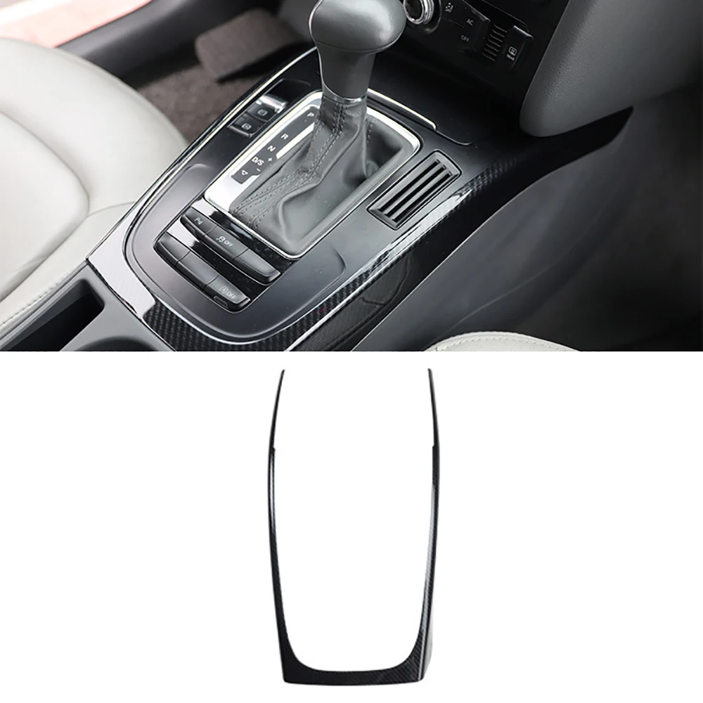 K-Car LHD Console Armrest Gear Shift Decoration Frame Cover Trim Carbon Fiber Color Interior For Audi A4 B8 2009-2016