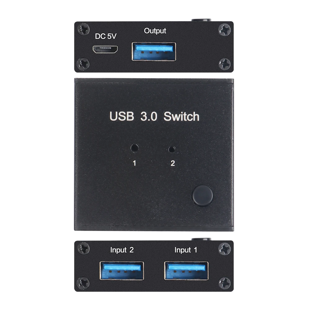 Wishcolor AM-U301 USB 3.0 Switch USB 3.0 Sharing Switch 2 Input Ports 1 Output Port For Mouse Keyboard Printer