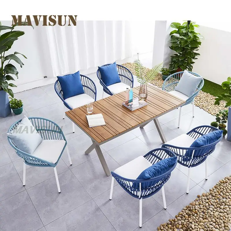 

Waterproof Sunscreen Rest Chair Northern Europe Leisure Round Outdoor Table Garden Aluminum Afternoon Tea Furniture Minimalist