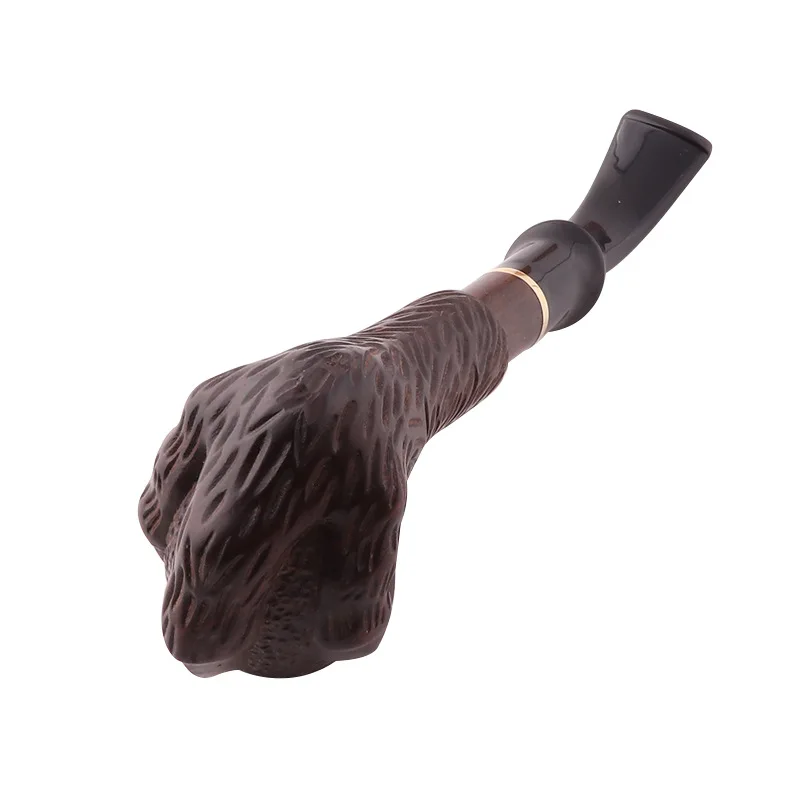 Ebony wood 9MM Filter Tobacco pipe Bent Type smoking pipe Handmade Solid wood cigarette holder Tobacco pipe Gift pipe accessory