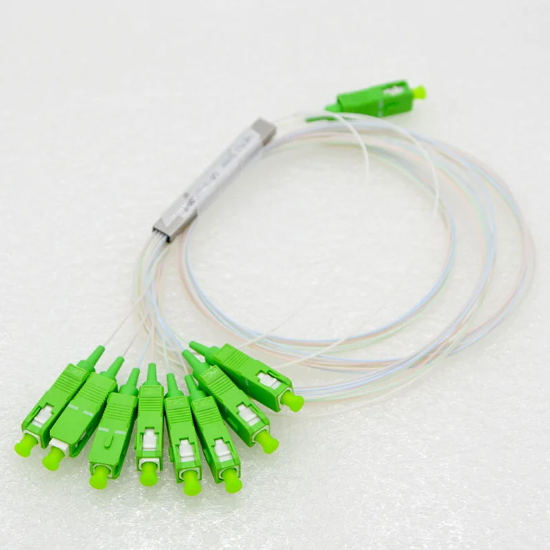 

40pcs SC PLC1:8 Mini Differential Fiber Optic Splitter 0.9mm Single Mode Optic Fiber Connector Splitter Free ShIpping To Brazil