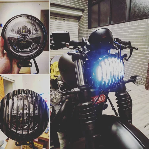 Imagen 2 del producto Cubierta negra de parrilla de faro de corte superficial para Triumph Bobber modelo negro 2017-2025