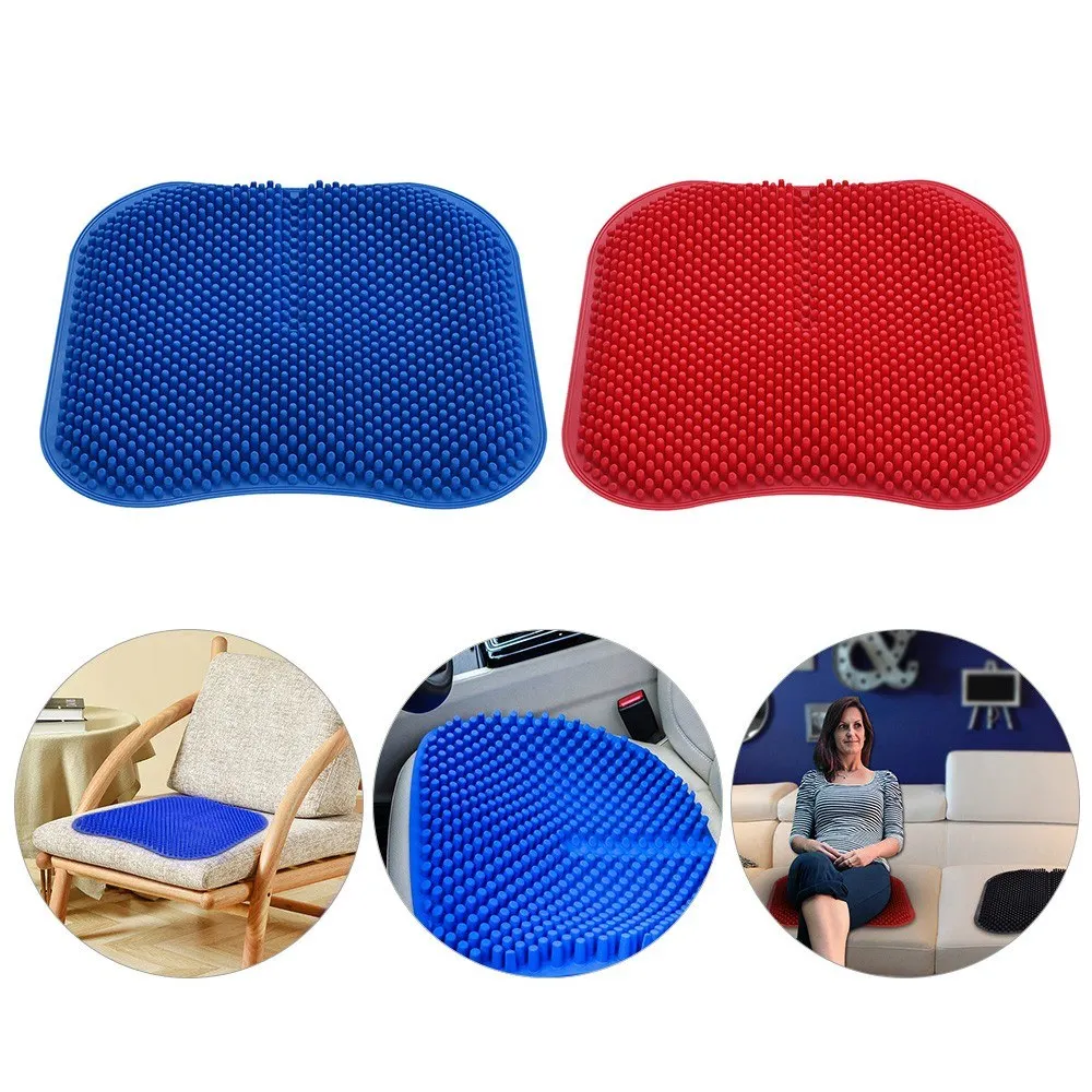 Silica Gel Car Seat Cushion Non Slip Chair Pad for Office Truck Home Breathable Silicone Massage Seat Cover 16.5 Inch