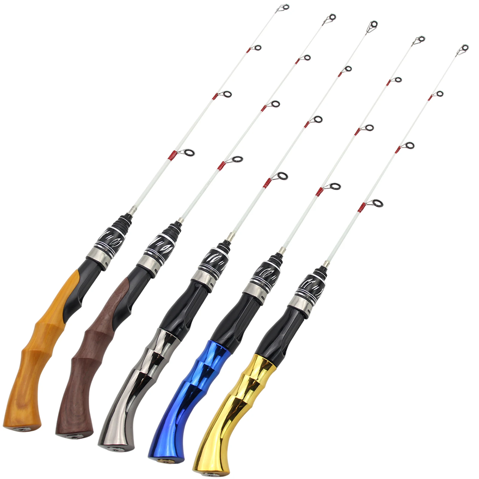 NEW 62cm Ice Fishing Rod Winter Fishing Pole Fishing Rod blue Silver Golden Spinning outdoor Handle bent Soft tips carp rod