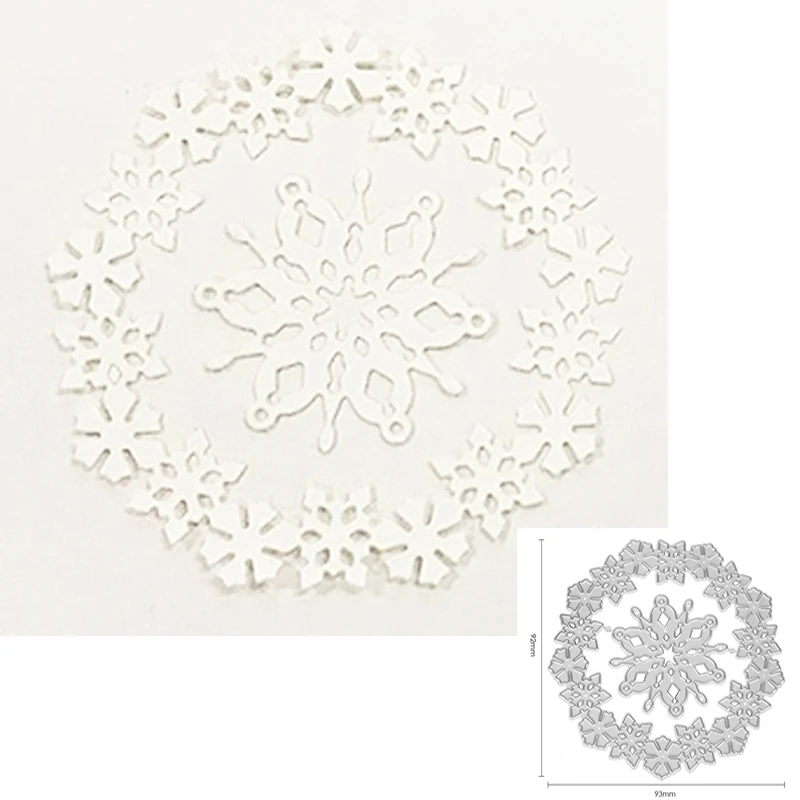 

Round Snowflake Border Metal Cutting Dies Mold Scrapbook Craft Mold Template Embossing Paper Mold Making New