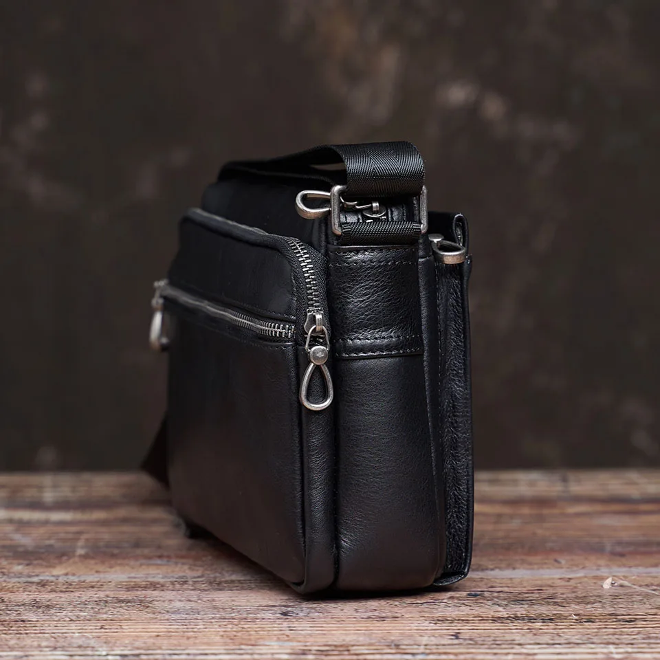 NUPUGOO Casual männer Schulter Tasche Aus Echtem Leder Mode-Trend Messenger Original Kleine Crossbody Zipper Tasche Für 9,7 Zoll Ipad – Detail 11