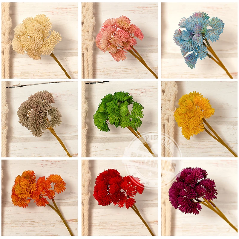 

20cm Soft Gum Rice Fruit Embroidered Cone Fake Flower Feel Succulent Plant Mori Female Family Home Decoration Flower Arrangement