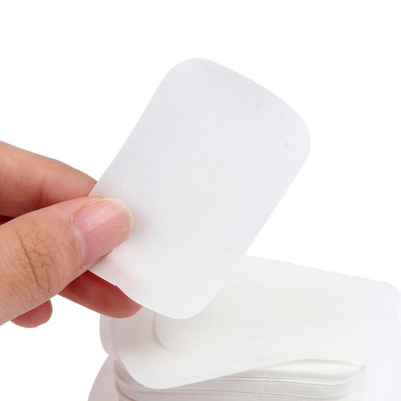 100pcs Disposable Mini Travel Soap Paper Washing Hand Bathroom Cleaning Portable Boxed Foaming Scented Sheets