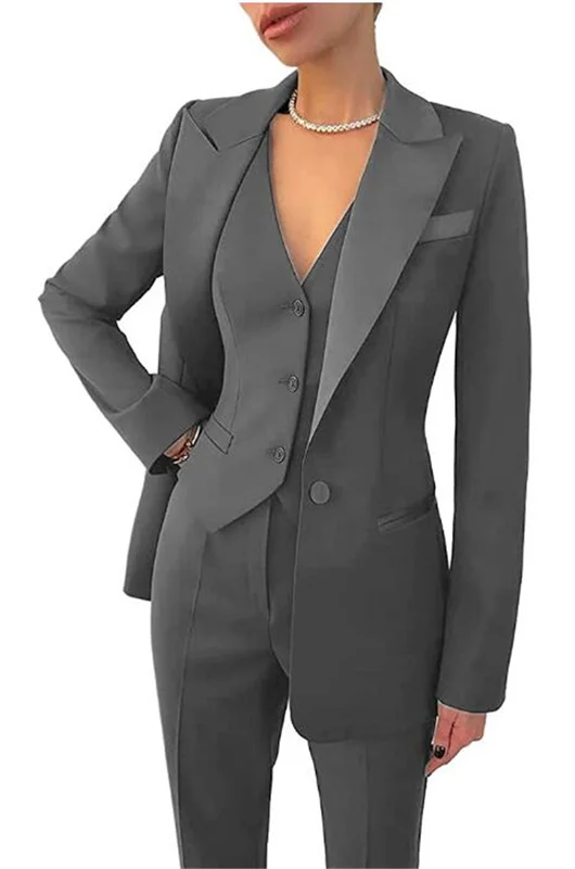 Costume 3 pièces Patricia à revers pour femmes, blazer d\'été imbibé pour femmes, ensemble pantalon