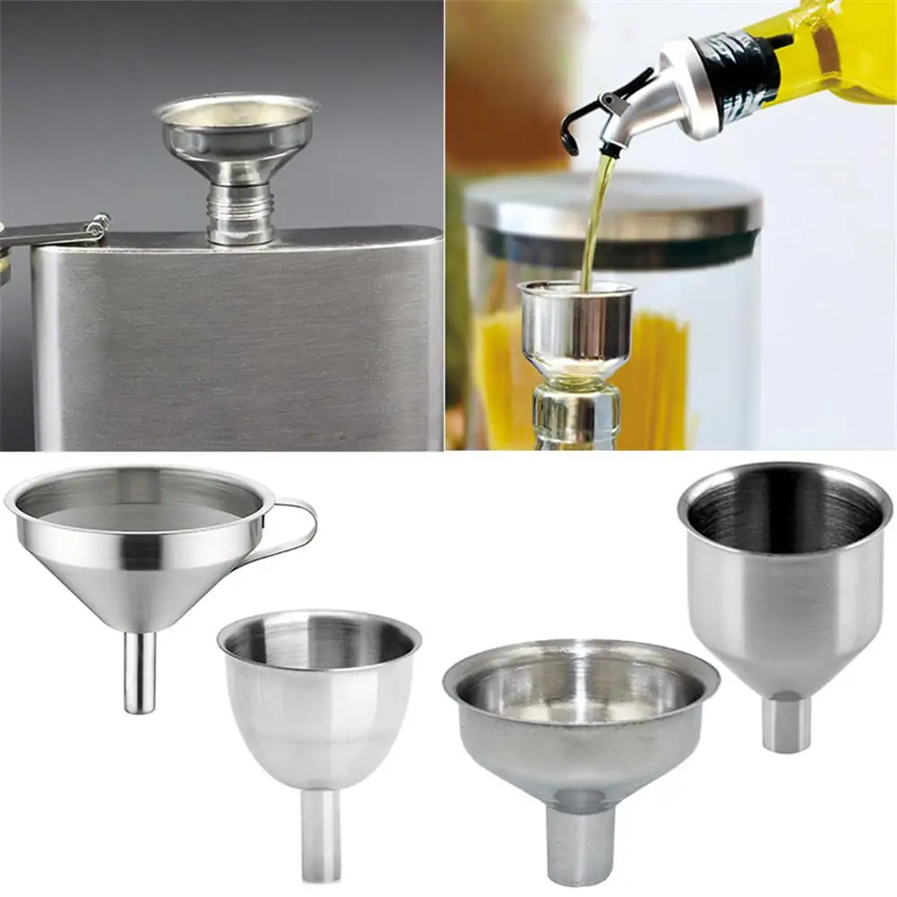 Small Mouth Funnels Bar Wine Flask Funnel Mini Stainless Steel For Filling Hip Flask Narrow-Mouth Bottles Kitchen Jug Funnel