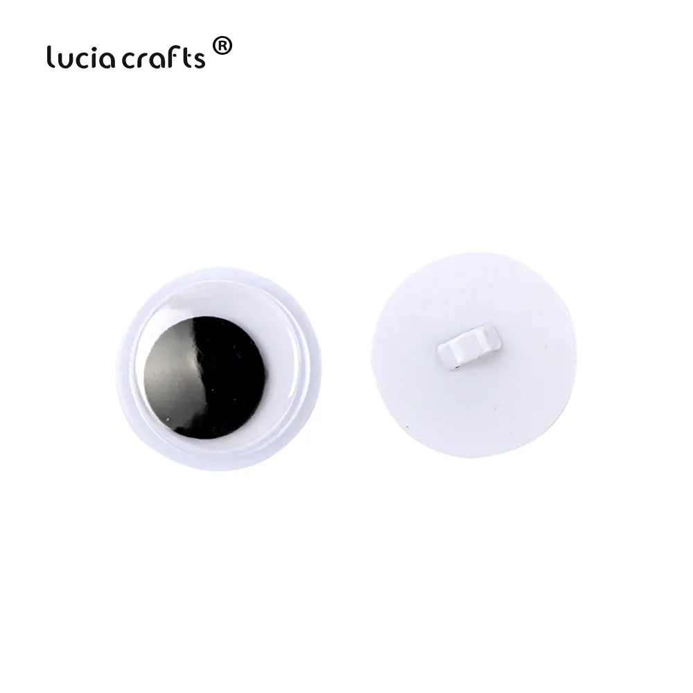 8-15mm 100 pz fai da te Wiggly cucire su occhi finti nero bianco simulazione bulbo oculare animale scuola materna bambini fai da te artigianato Q0605