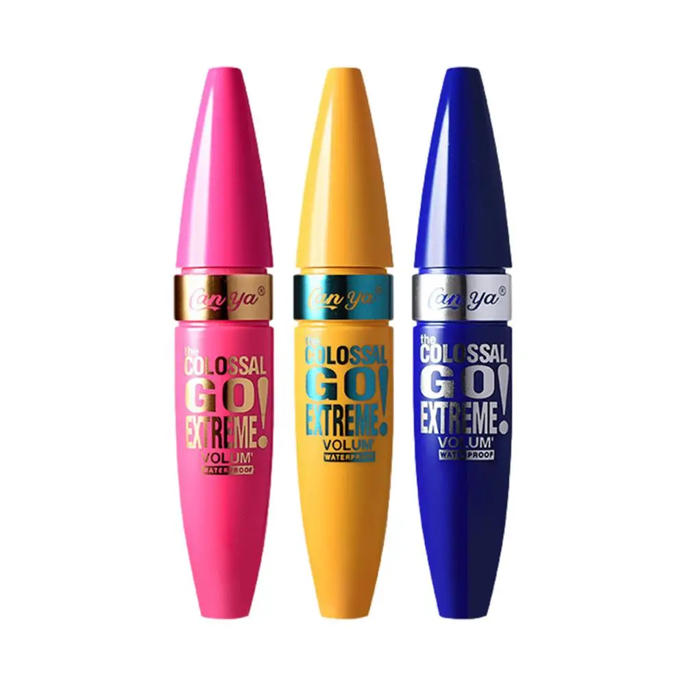 Professionelle Make-Up Farbe Mascara Wasserdicht Schnell Trocken Wimpern Curling Verlängerung Make-Up Auge Wimpern Rosa Blau Gelb Mascara