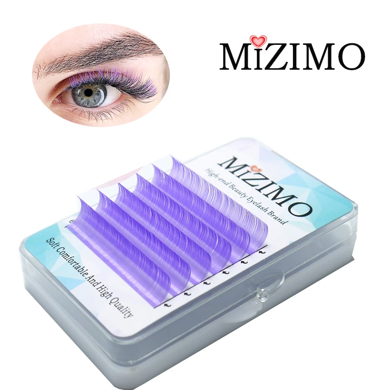 6 Rows Of Colored Eyelashes Red Blue Green White Purple 0.07 Stage Exaggerated Single Grafted False Eyelashes