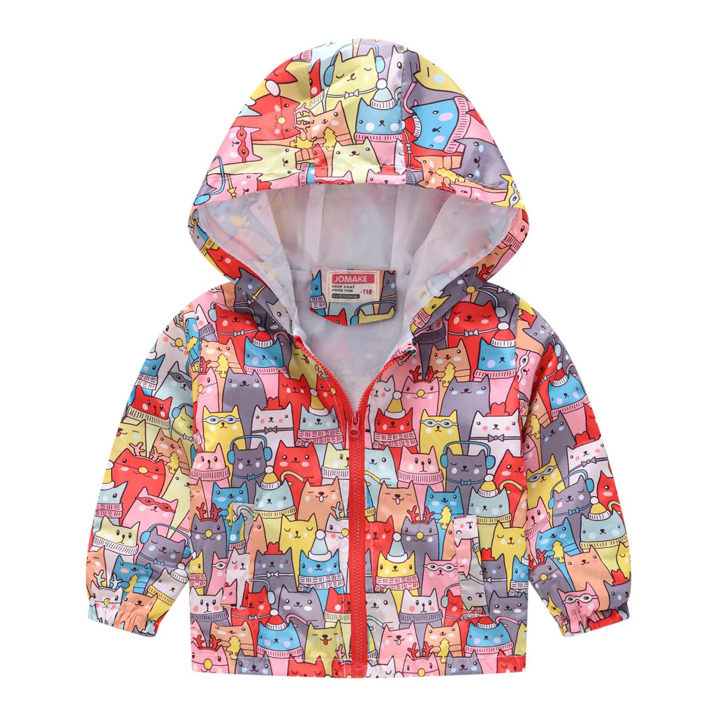 2020 Spring Kids Clothes Boys Jackets Children Hooded Zipper Windbreaker Coat Baby Fashion Print Coat Infant Outerwear For Girls