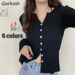 Cardigan Women Spring Hot Sale 6 Colors Elegant Ladies Sweater Slim Soft Pure All-match New Ulzzang Female Knitwear Cropped Chic